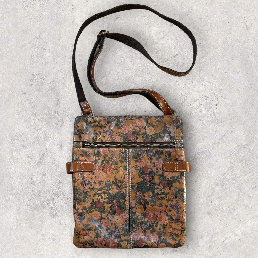 Patricia Nash leather handbag with crossbody strap.